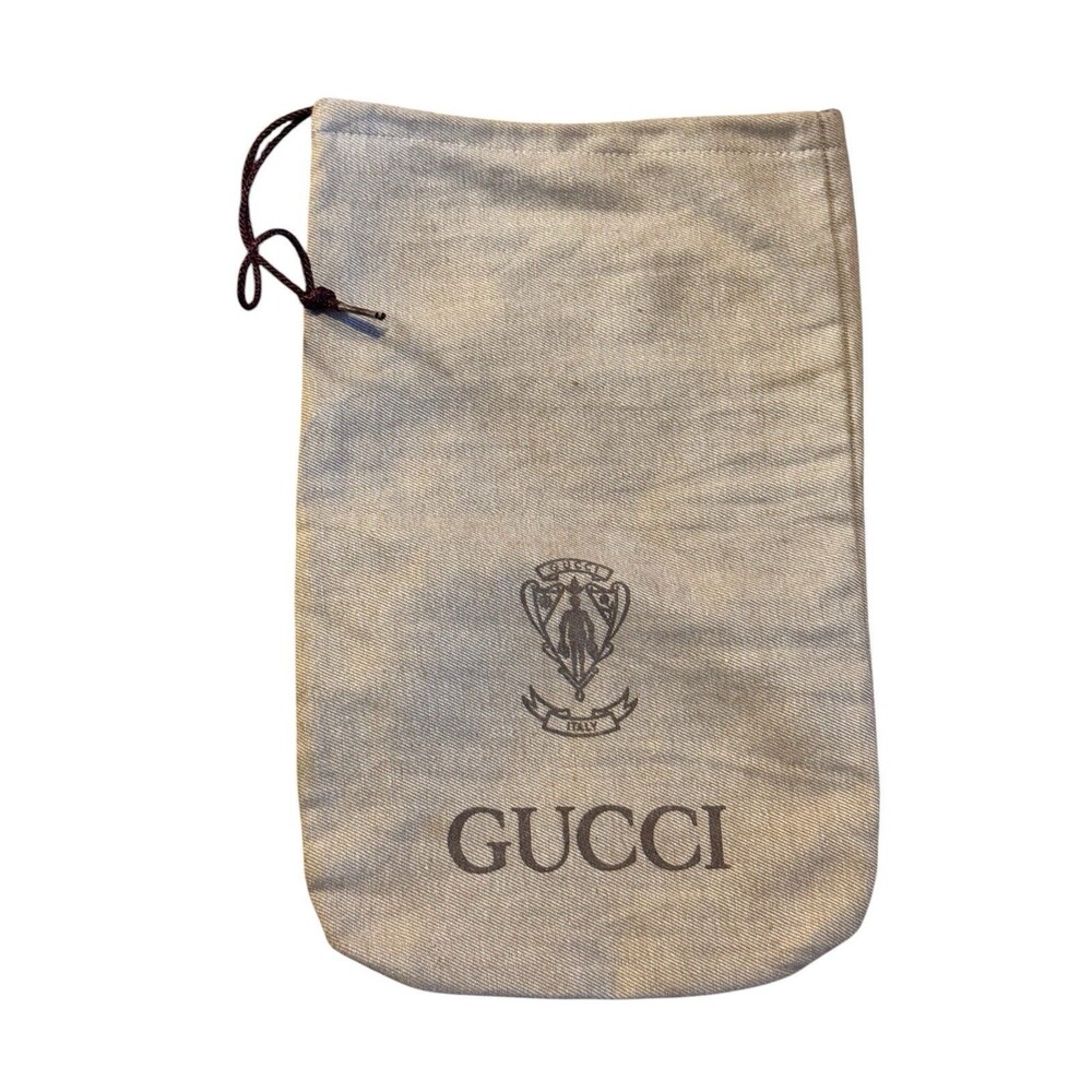 Gucci Dust Cover Bag Drawstring Tan  14” x 9” Vintage Authentic Italy
